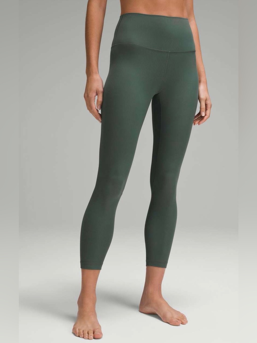 Lululemon Align Ribbed High Rise 25” Leggings Dark Forest Size 2 EEUC